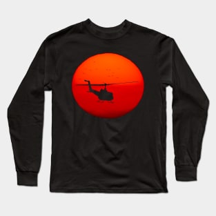 Vietnam Helicopter Sunset Long Sleeve T-Shirt